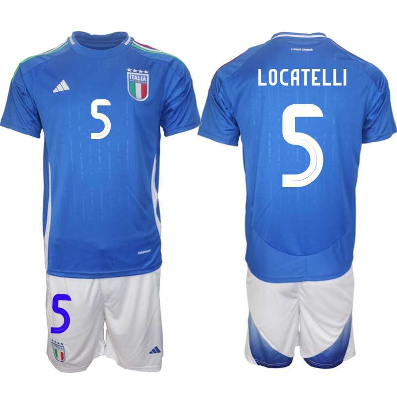 Men 2024-2025 Season Italy home Blue #5 Soccer Jersey->italy jersey->Soccer Country Jersey